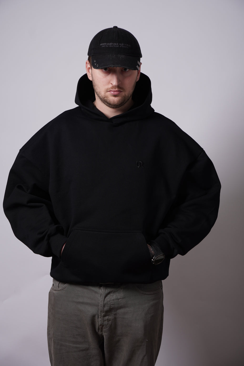 Ultra Heavy Black Hoodie 500GSM