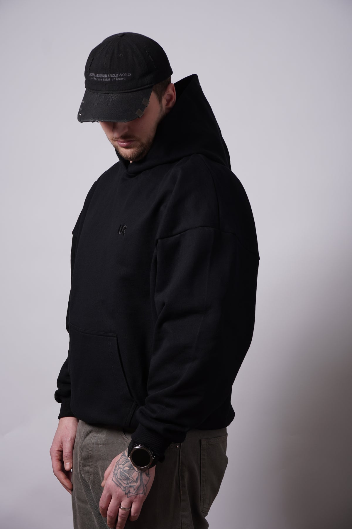 Ultra Heavy Black Hoodie 500GSM