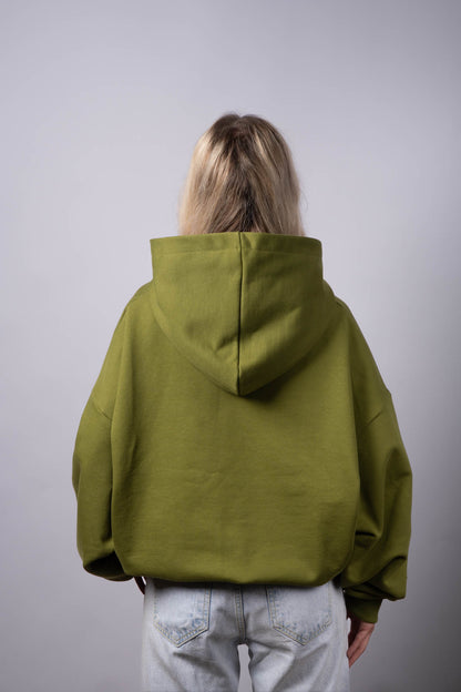 Ultra Heavy Olive Green Hoodie 500GSM