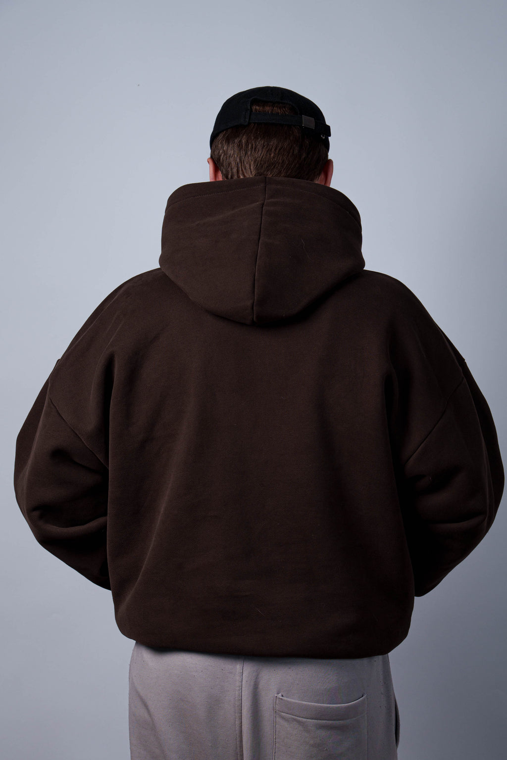 Peach Skin Brown Hoodie 350GSM