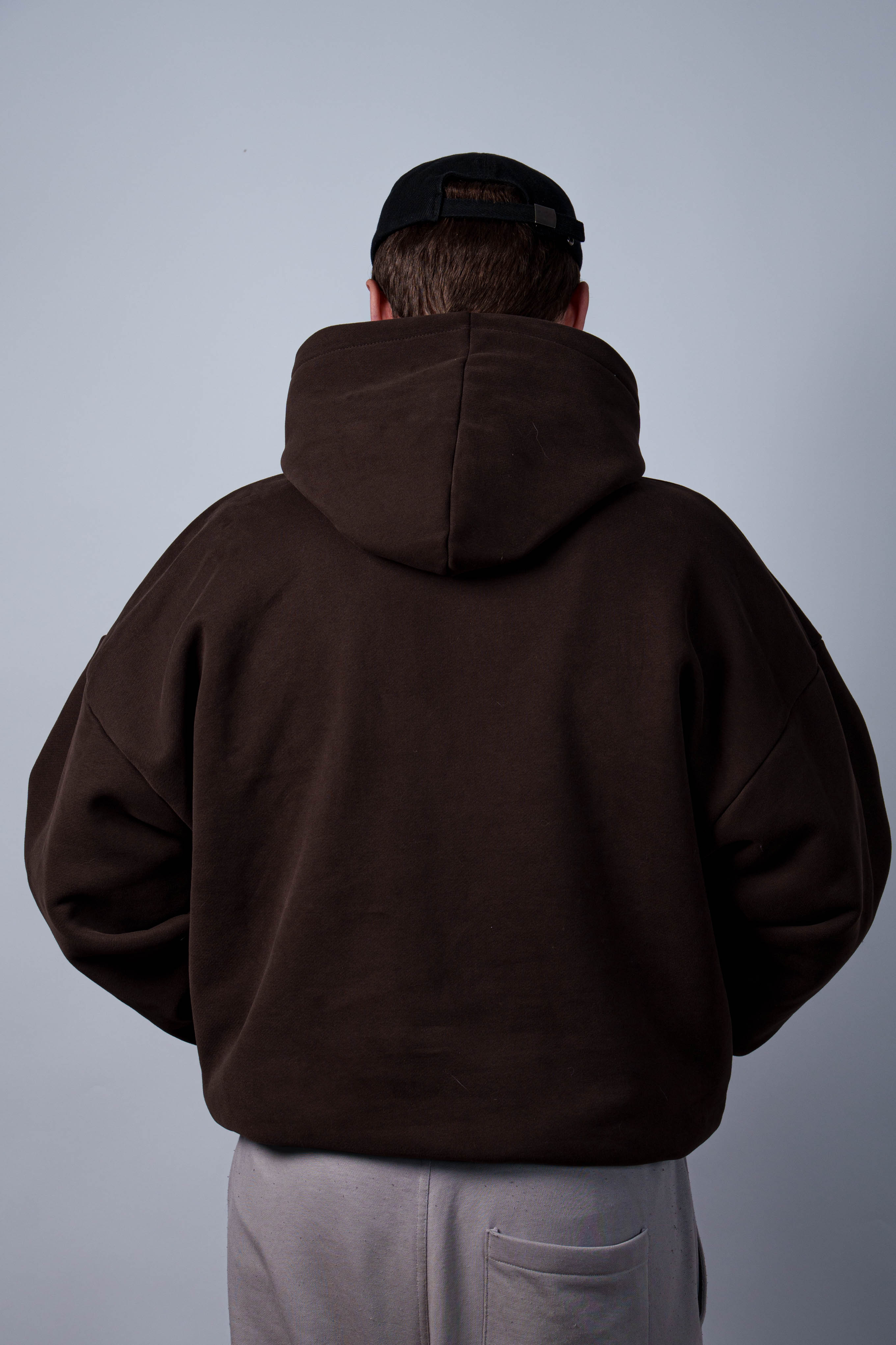 Peach Skin Brown Hoodie 350GSM