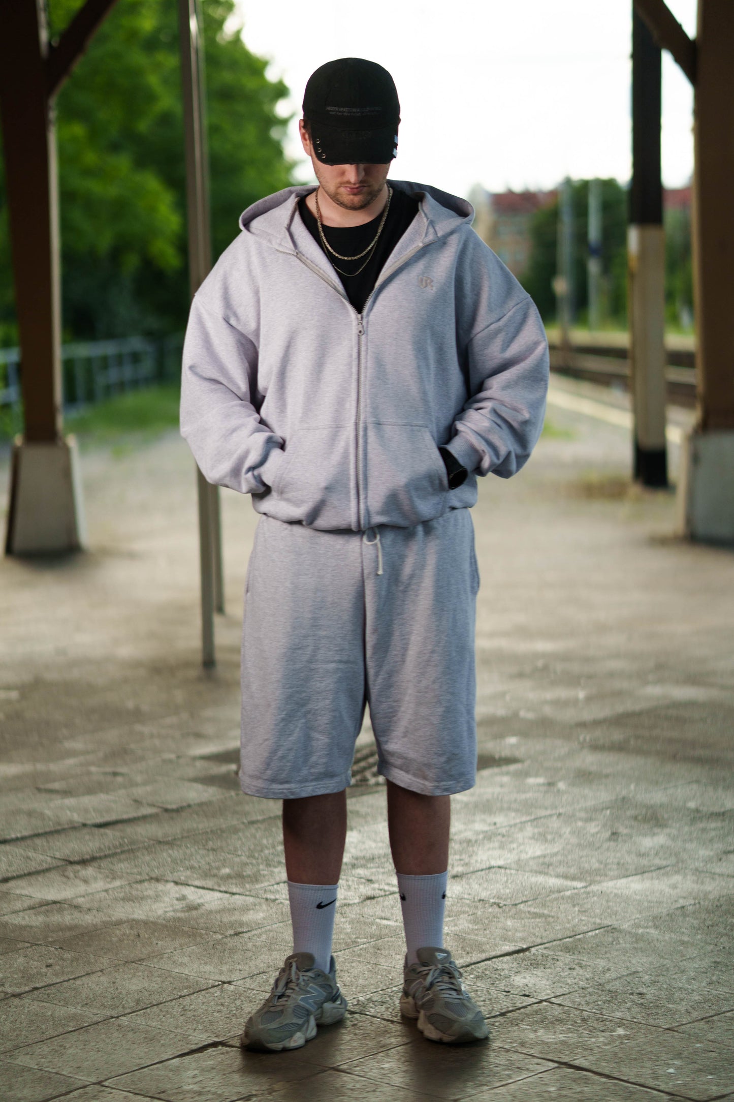 Zip Ultra Heavy Grey Hoodie 500GSM