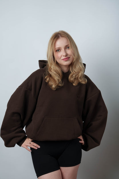 Peach Skin Brown Hoodie 350GSM