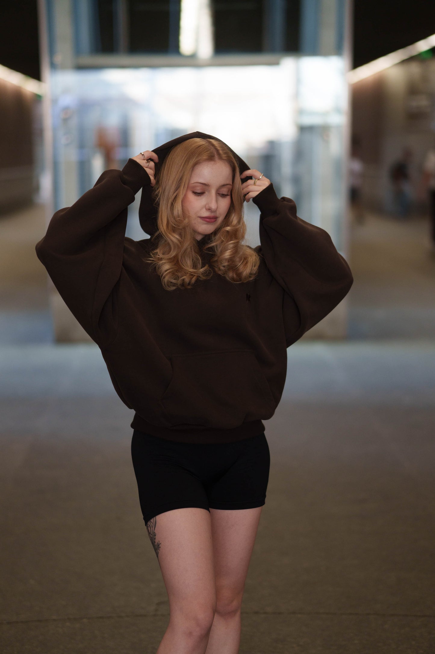 Peach Skin Brown Hoodie 350GSM