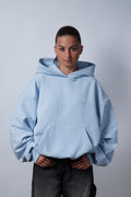 Peach Skin Baby Blue Hoodie 350GSM
