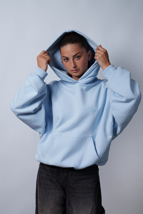 Peach Skin Baby Blue Hoodie 350GSM
