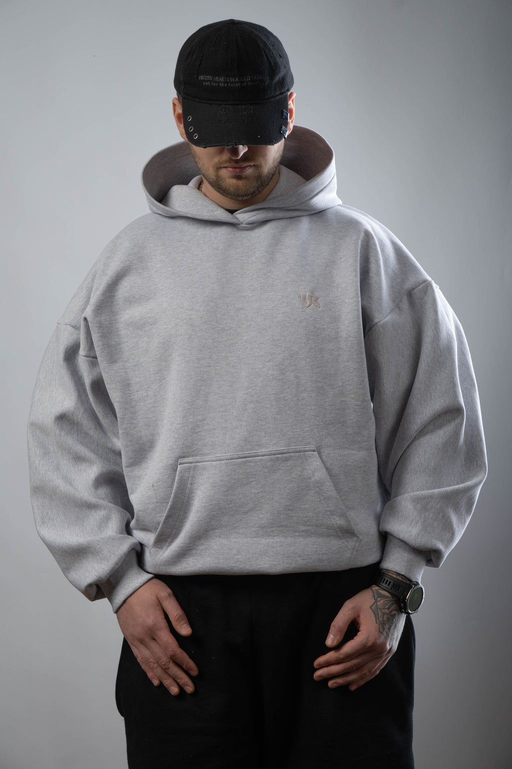 Ultra Heavy Grey Hoodie 500GSM