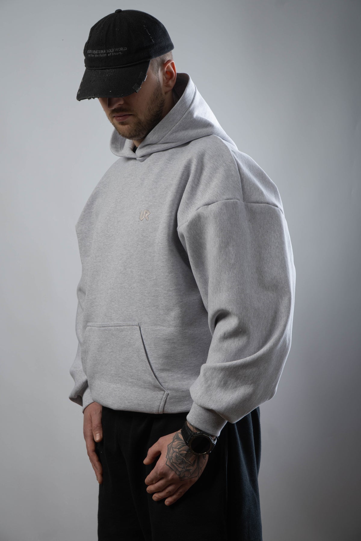 Ultra Heavy Grey Hoodie 500GSM