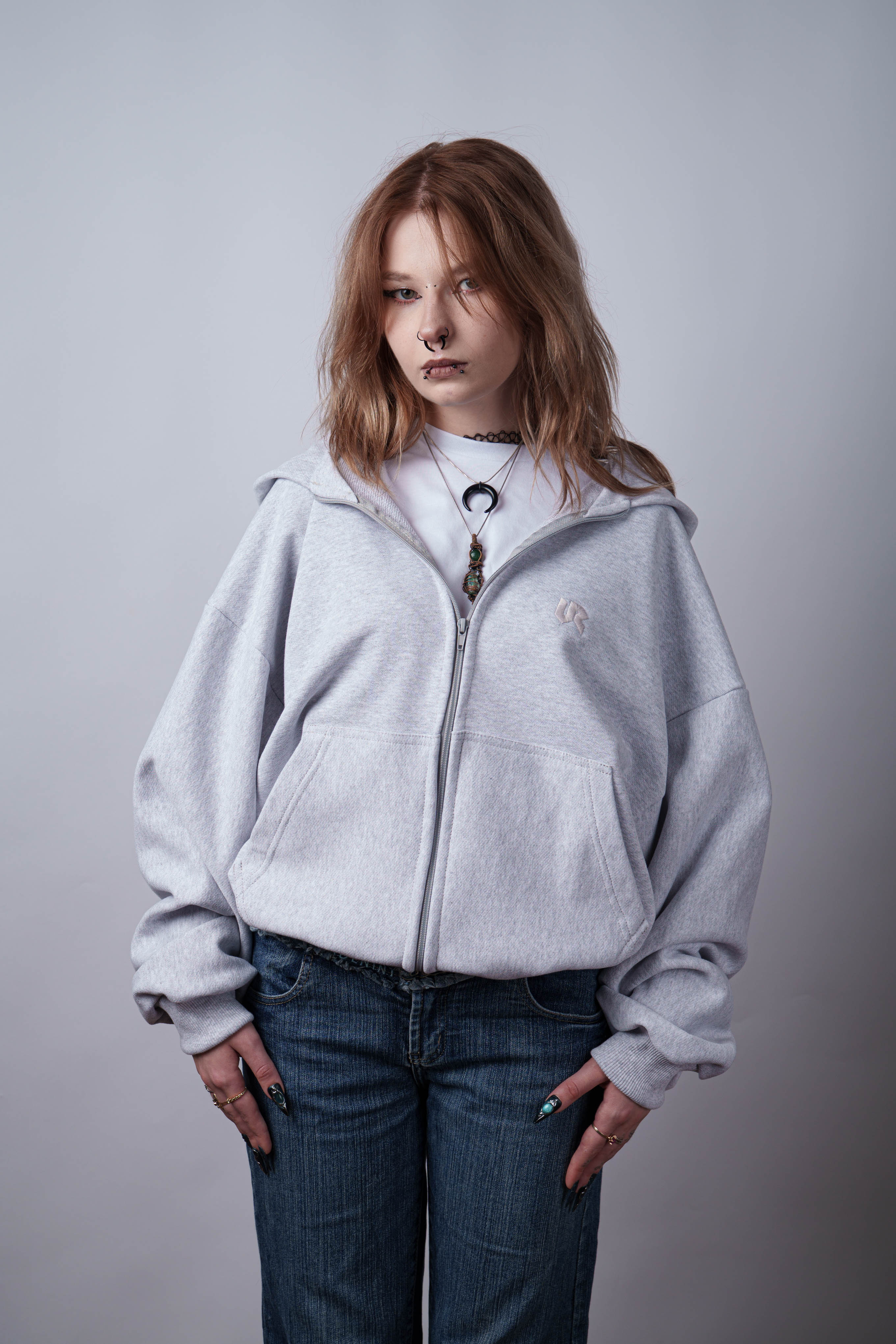 Zip Ultra Heavy Grey Hoodie 500GSM